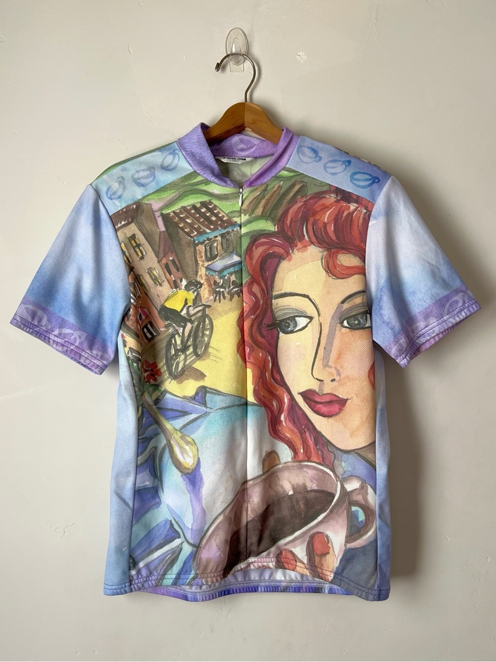 PEARL IZUMI Short-Sleeve Art Print Cycling Jersey in Lavender in Mosaic